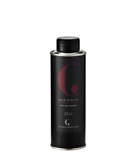 Huile d'olive Vierge Extra étiquette rouge 25cl inox